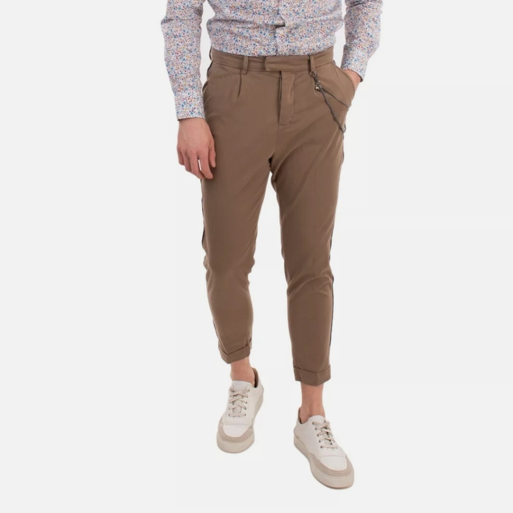 RRP €140 THE KOOPLES Trousers Size 46 / S Garment Dye Pleated Chain Cropped
